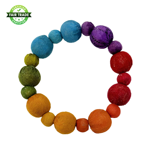 Upcycled sari bracelet